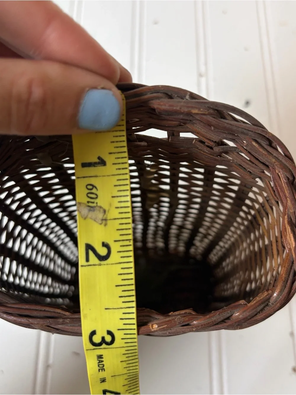 Vintage Mini Wicker Wall Pocket Basket